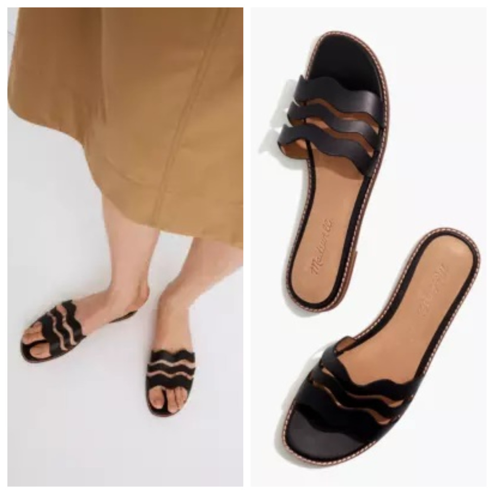 Madewell The Wave Slide Sandal Vachetta Leather MC674 Women's Size 6.5 ($78) New - Picture 1 of 12